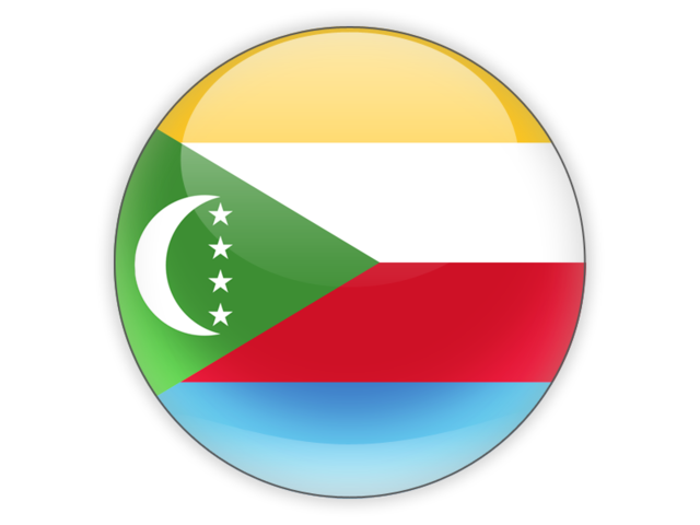 Round icon. Download flag icon of Comoros at PNG format