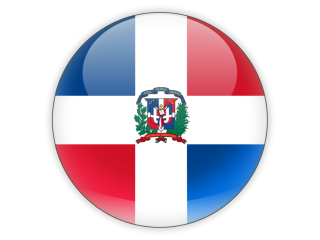 Круглая иконка. Скачать флаг. Доминиканская Республика