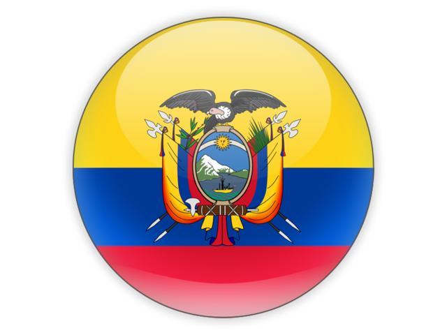 Round icon. Download flag icon of Ecuador at PNG format