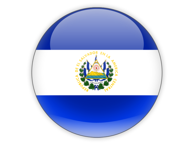 Round icon. Download flag icon of El Salvador at PNG format