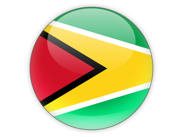 Round icon. Illustration of flag of Guyana