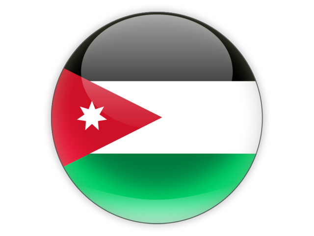 Round icon. Download flag icon of Jordan at PNG format
