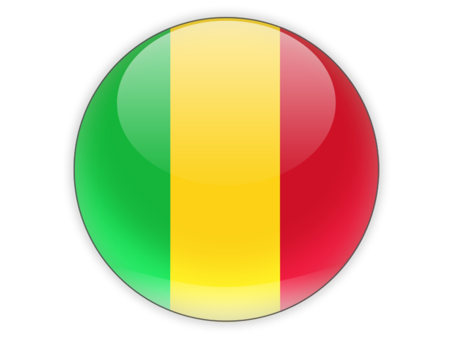 Round icon. Download flag icon of Mali at PNG format