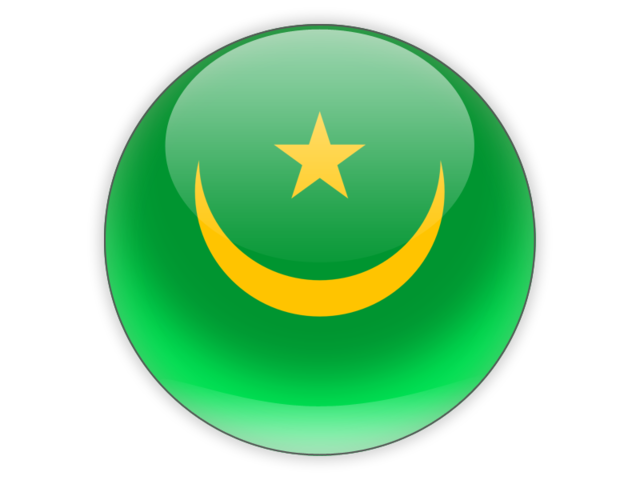 Round icon. Download flag icon of Mauritania at PNG format