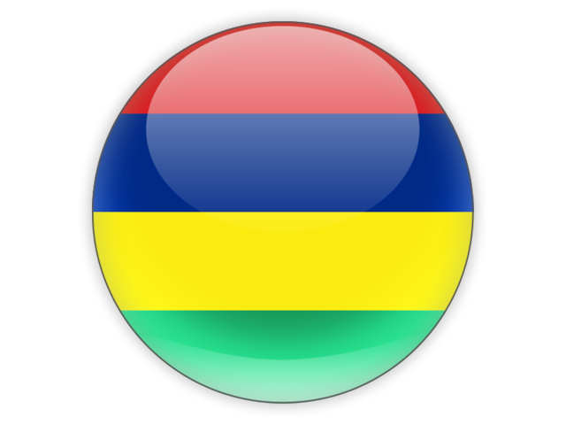 Round icon. Download flag icon of Mauritius at PNG format