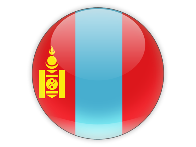Round icon. Download flag icon of Mongolia at PNG format