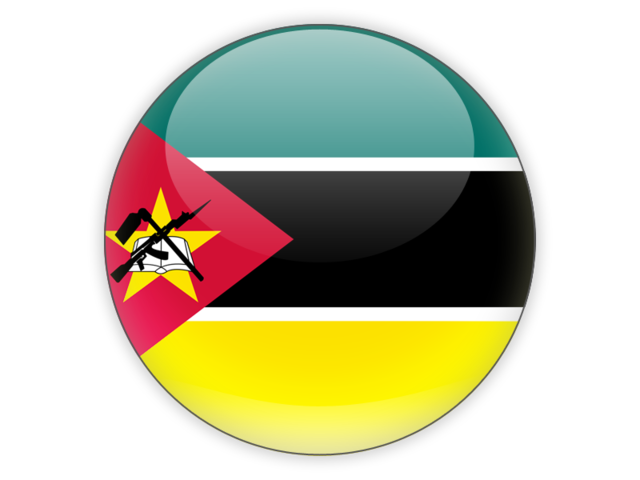 Round icon. Download flag icon of Mozambique at PNG format