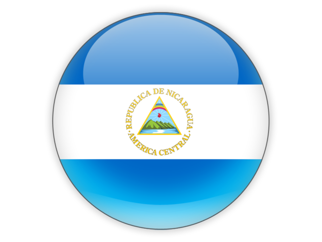 Round icon. Download flag icon of Nicaragua at PNG format