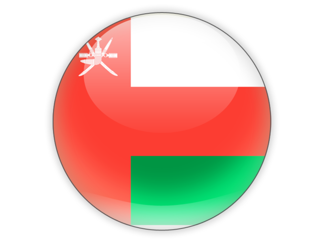 Round icon. Illustration of flag of Oman