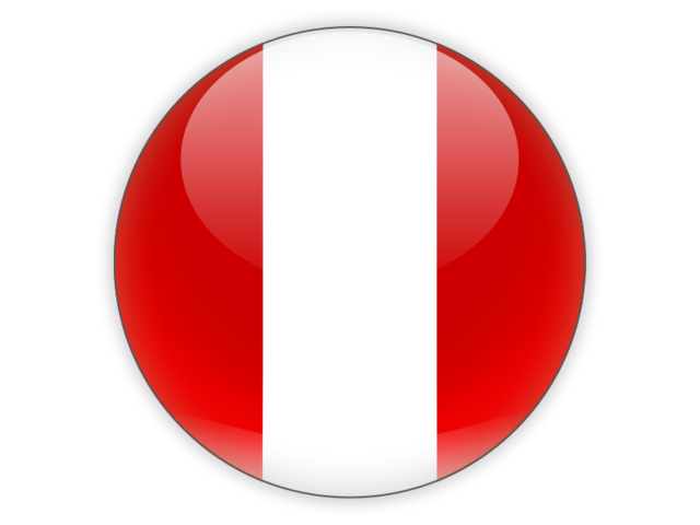 Round Icon Illustration Of Flag Of Peru