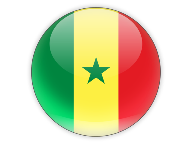 Round icon. Download flag icon of Senegal at PNG format