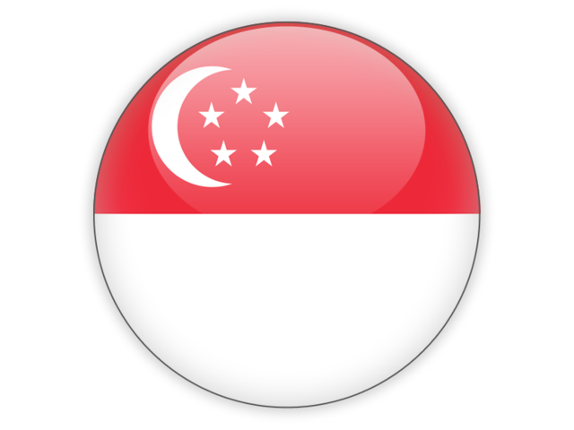 Круглая иконка. Скачать флаг. Сингапур