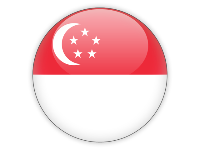 Round Icon Illustration Of Flag Of Singapore