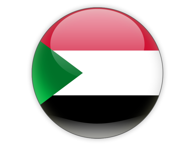 Round Icon Illustration Of Flag Of Sudan 