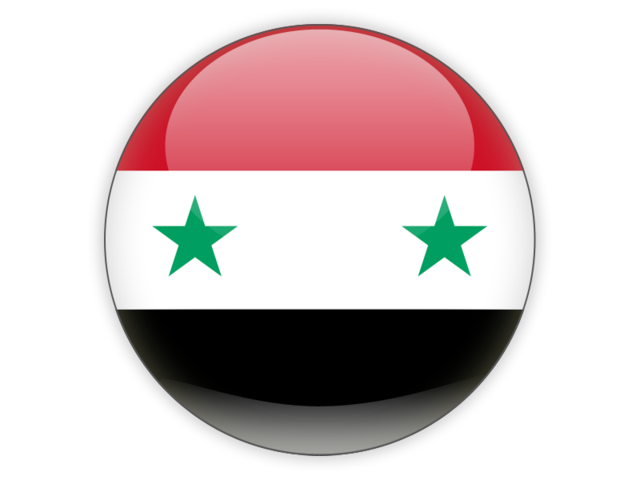 Round icon. Illustration of flag of Syria