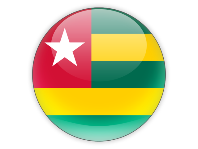 Round icon. Download flag icon of Togo at PNG format