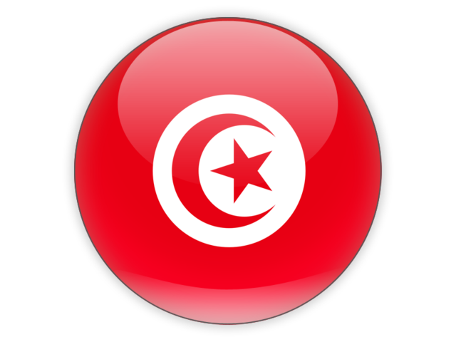 Round icon. Download flag icon of Tunisia at PNG format