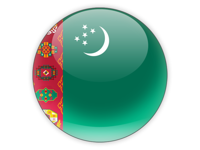 Круглая иконка. Скачать флаг. Туркмения