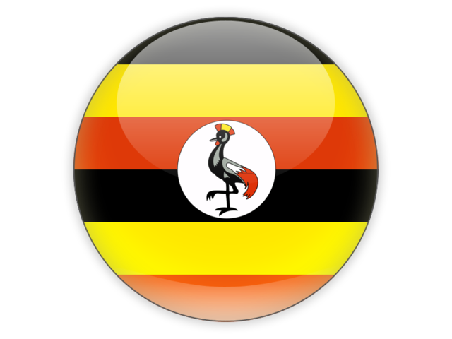 Round icon. Download flag icon of Uganda at PNG format