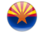 Flag of state of Arizona. Round icon. Download icon