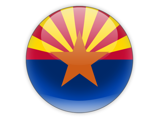 Round icon. Download flag icon of Arizona