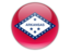 Flag of state of Arkansas. Round icon. Download icon