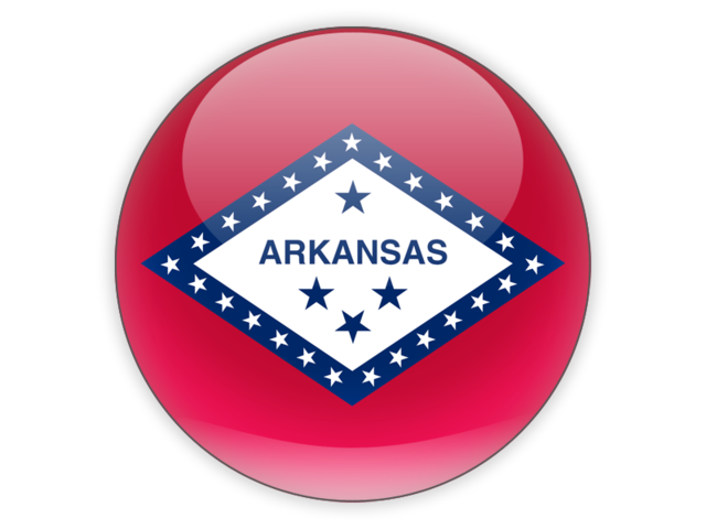 Round icon. Download flag icon of Arkansas