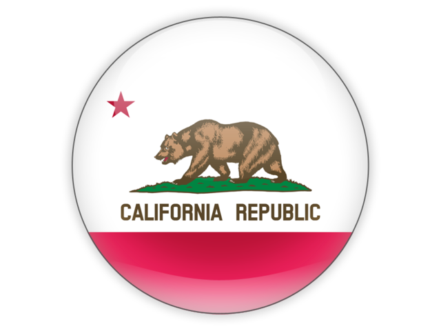 Round icon. Download flag icon of California