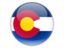 Flag of state of Colorado. Round icon. Download icon