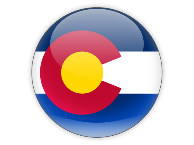 Round icon. Download flag icon of Colorado