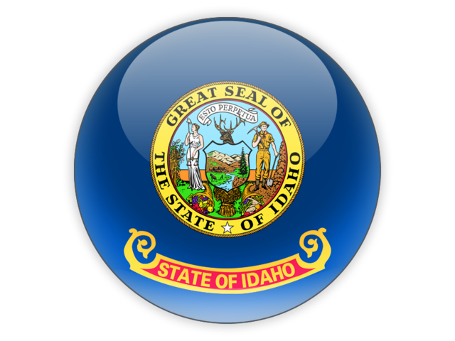 Round icon. Download flag icon of Idaho