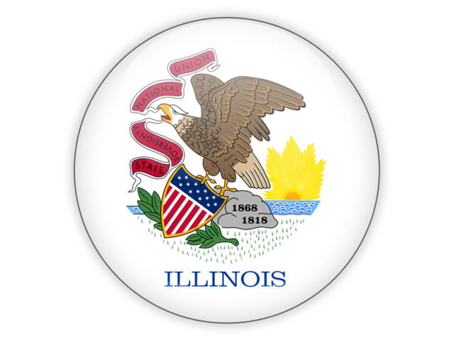 Round icon. Download flag icon of Illinois