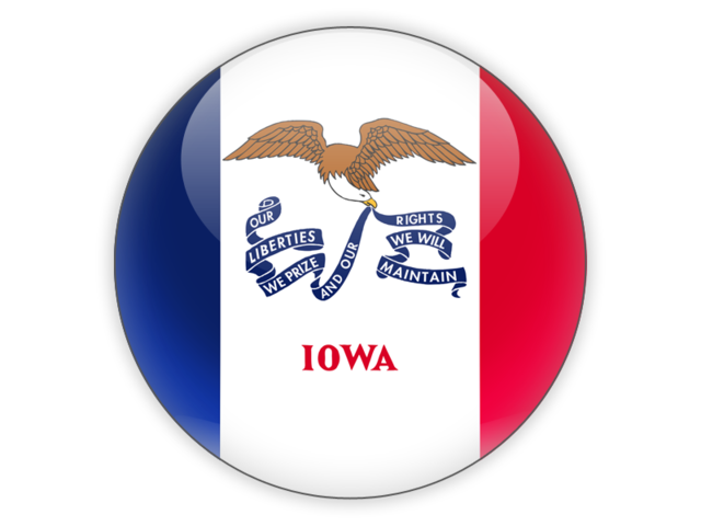 Round icon. Download flag icon of Iowa