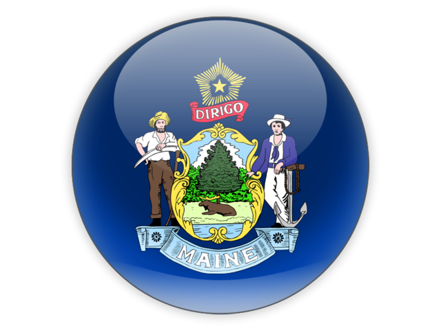 Round icon. Download flag icon of Maine