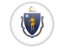 Flag of state of Massachusetts. Round icon. Download icon