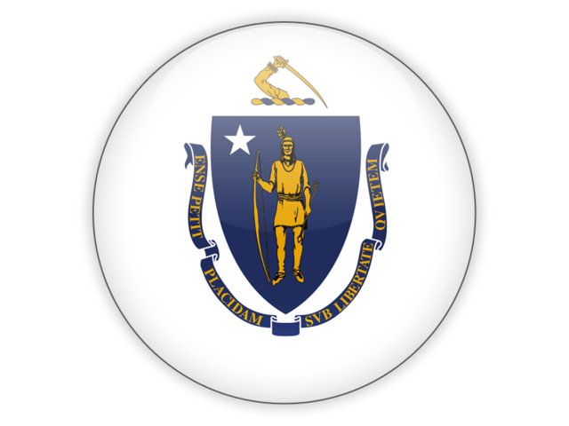 Round icon. Download flag icon of Massachusetts