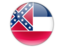 Flag of state of Mississippi. Round icon. Download icon