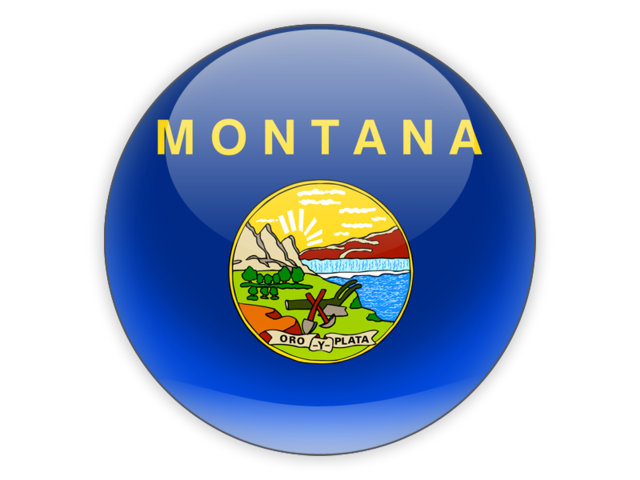 Round icon. Download flag icon of Montana