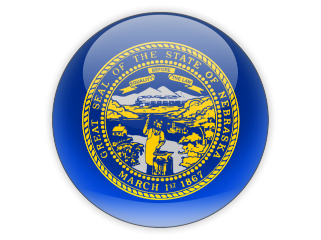 Round icon. Download flag icon of Nebraska