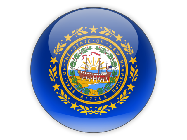 Круглая иконка. Загрузить иконку флага штата Нью-Гэмпшир