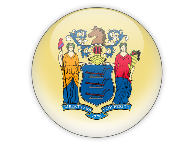 Round icon. Download flag icon of New Jersey