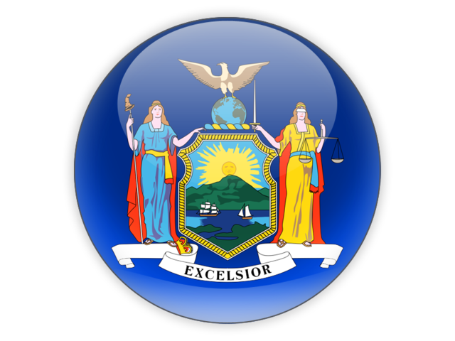 Round icon. Download flag icon of New York