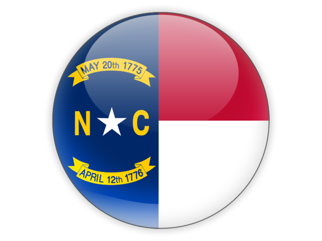Round icon. Download flag icon of North Carolina