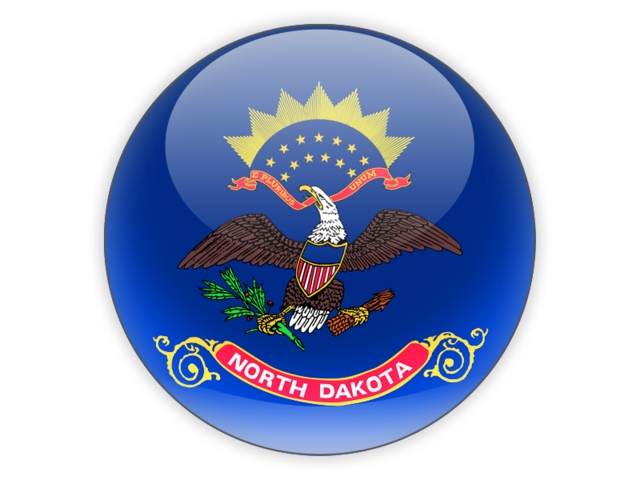 Round icon. Download flag icon of North Dakota