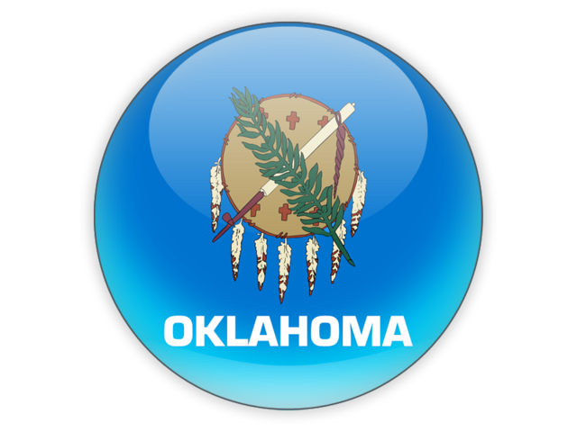 Round icon. Download flag icon of Oklahoma