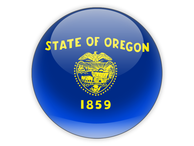 Round icon. Download flag icon of Oregon