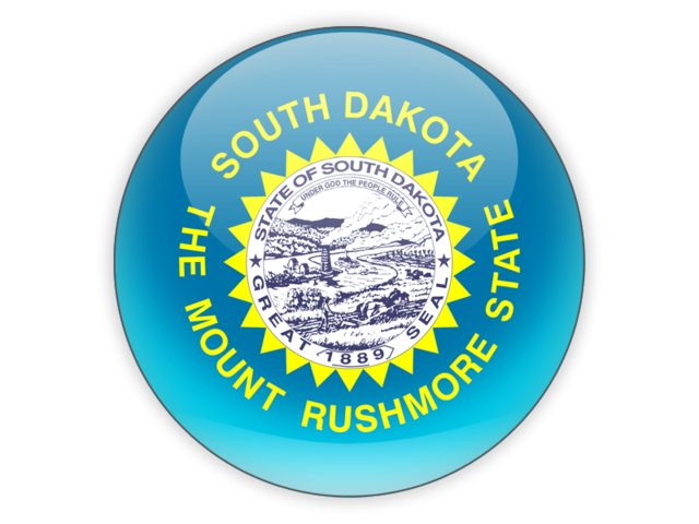 Round icon. Download flag icon of South Dakota