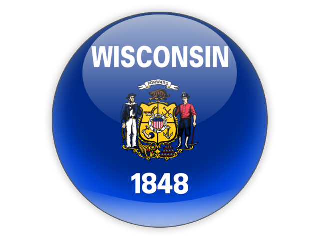 Round icon. Download flag icon of Wisconsin