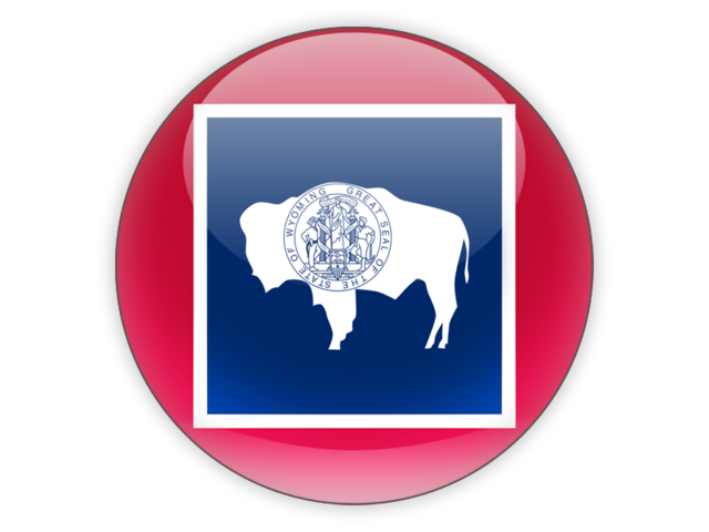 Round icon. Download flag icon of Wyoming