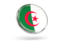 Algeria. Round icon with metal frame. Download icon.